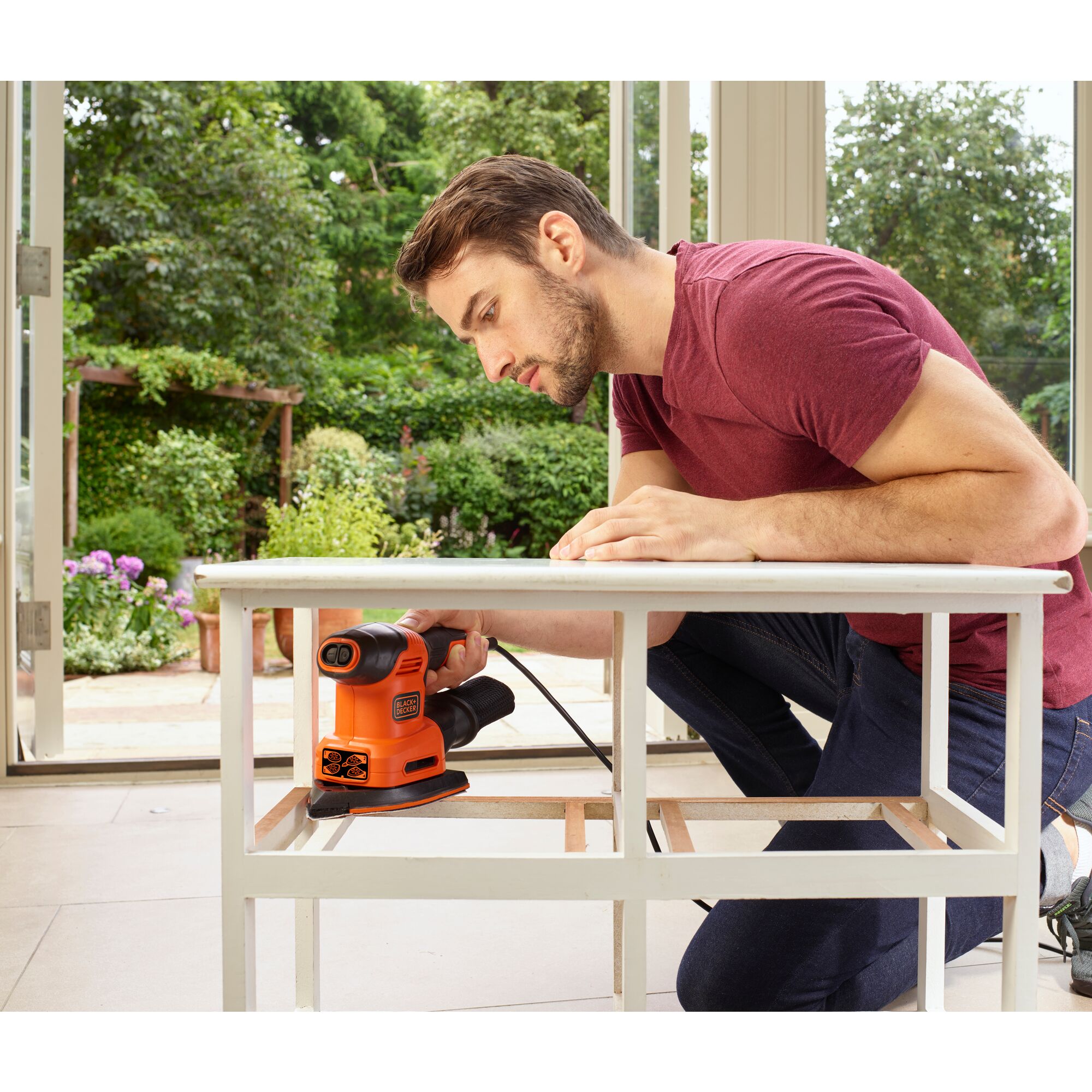 200W 4 in 1 Multi Sander with 2 Orbital bases Finger sanding