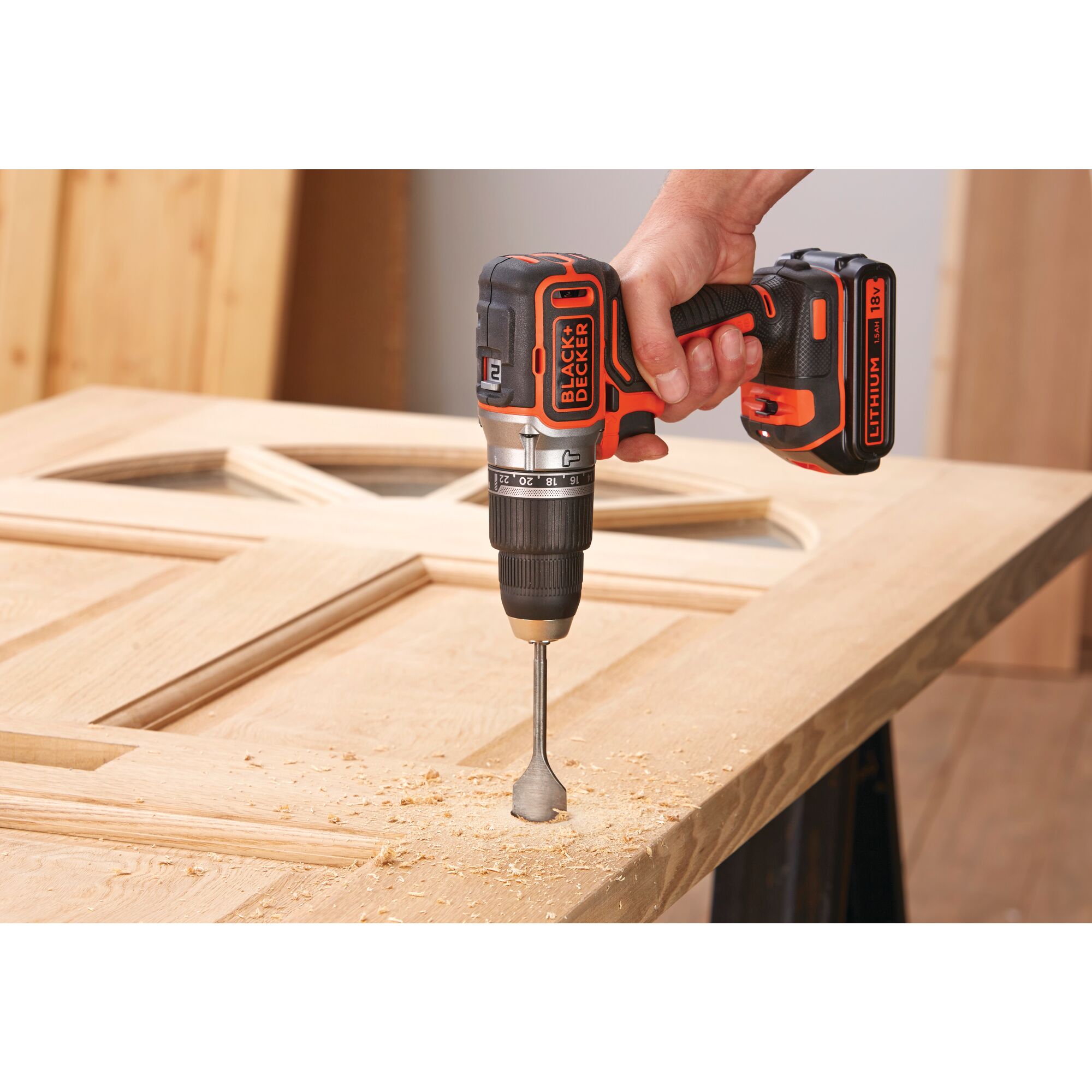 18V Lithium ion Brushless 2 Gear Hammer Drill BLACK DECKER