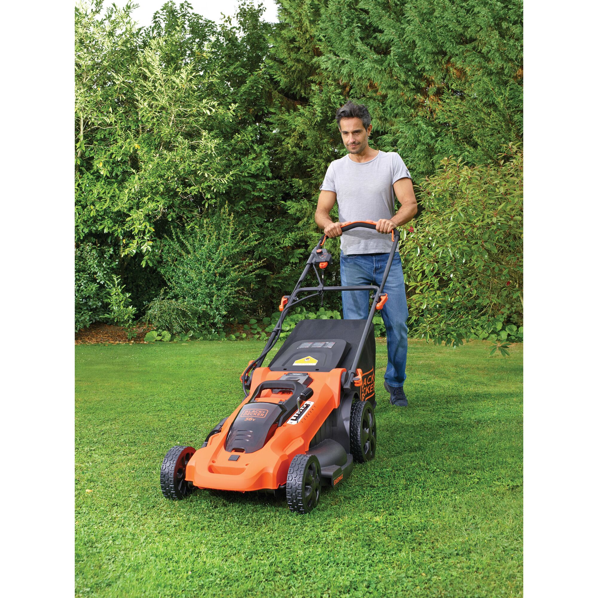 48cm 36V Lithium ion Cordless Autosense Mower with 2 batteries