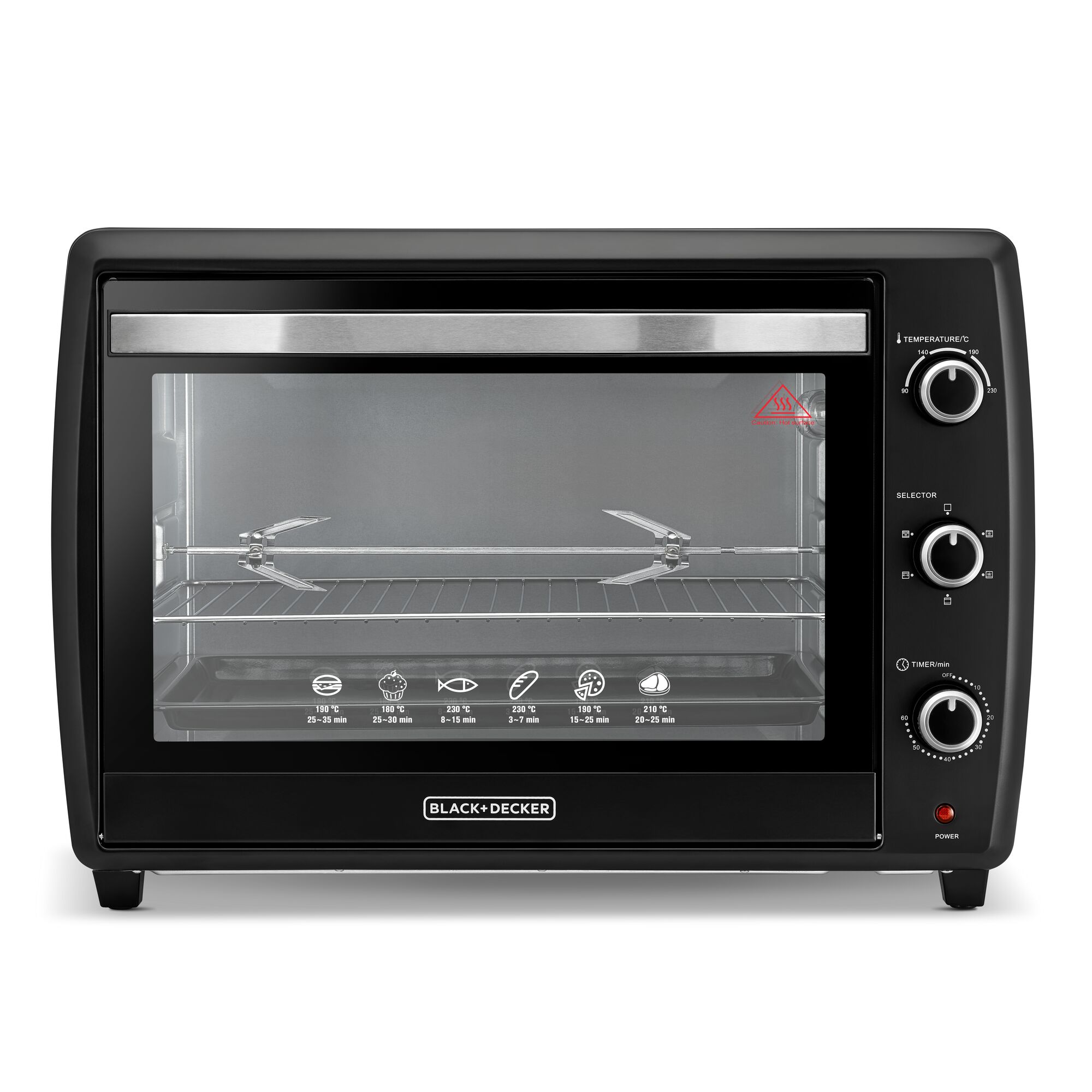 66L Toaster Oven with Double Glass and Rotisserie BLACK DECKER